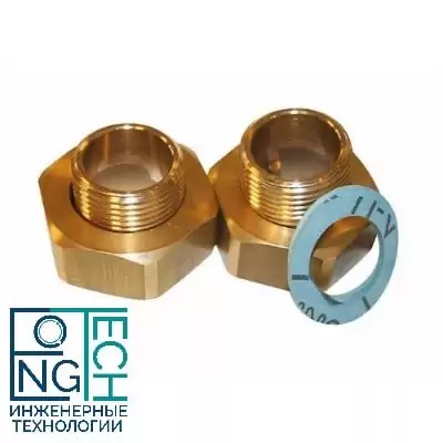 Комплект фитингов: 2 гайки, 2 патрубка, 2 прокладки Ду 15 с наружной резьбой Danfoss Комплект фитингов: 2 гайки, 2 патрубка, 2 прокладки Ду 15 с наружной резьбой Danfoss Пермь