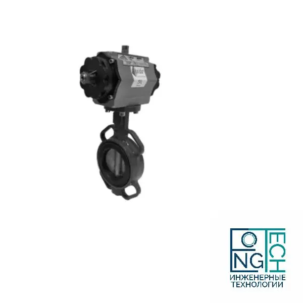 Затвор поворотный дисковый с пневмоприводом ABRA 863 двойного действия Quifer KP (-29°C...+80°C) Ду 32-300 Затвор поворотный дисковый с пневмоприводом ABRA 863 двойного действия Quifer KP (-29°C...+80°C) Ду 32-300