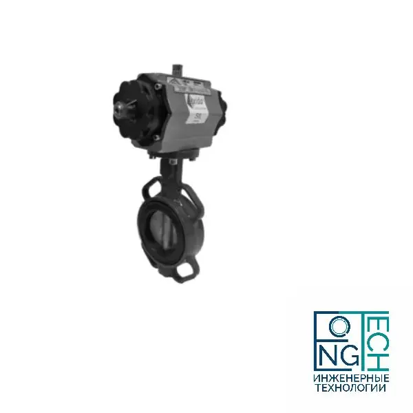 Затвор поворотный дисковый с пневмоприводом ABRA 826 двойного действия Quifer KP (-29°C...+80°C) Ду 32-300 Затвор поворотный дисковый с пневмоприводом ABRA 826 двойного действия Quifer KP (-29°C...+80°C) Ду 32-300