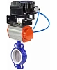Затвор дисковый поворотный DN.ru WBV3432P-2W-Fb-H Ду300 Ру16, корпус - углеродистая сталь WCB, диск - нержавеющая сталь 316L, уплотнение - PTFE, с пневмоприводом PA-DA-210 и с электропневматическим поворотным позиционером YT-1000RSN с обратной связью Пермь