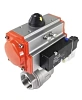 Кран шаровой DN.ru BV3232P(2pc)-FP-T-ISO-H Ду65 Ру40, полнопроходной внутреннняя резьба, нержавеющая сталь SS316, уплотнение - PTFE, с пневмоприводом PA-SA-105 с возвратными пружинами, с пневмораспределителем 4V320-10 220В Пермь