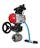 Кран шаровой DN.ru BV3232P(2pc)-FP-T-ISO-H Ду10 Ру63, полнопроходной внутреннняя резьба, нержавеющая сталь SS316, PTFE, с пневмоприводом PA-DA-052, с пневмораспределителем 4V320-08 220В, с БКВ APL-210N, с ручным дублером MON1-250-T26-ISO, с БПВ AFC2000 Пермь