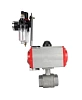 Кран шаровой DN.ru BV3232P(2pc)-FP-T-ISO-H Ду20 Ру63 полнопроходной двухходовой, нержавеющая сталь SS316, внутренняя резьба, уплотнение - PTFE, с пневмоприводом PA-DA-052 двойного действия, с пневмораспределителем 4М310-08 24В NAMUR, с БПВ AFC2000 Пермь