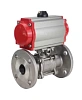 Кран шаровой DN.ru BV3131P(3pc)-FP-F-ISO-H Ду40 Ру40 полнопроходной трехсоставной, нержавеющая сталь SS304, фланцевый, уплотнение - PTFE, с пневмоприводом DN.ru PA-DA-065 двойного действия Пермь