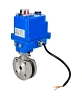 Кран шаровой DN.ru BV3232P-FP-Fb-ISO-H Ду20 Ру16 полнопроходной двухходовой, нержавеющая сталь SS316, межфланцевый, уплотнение - PTFE, с электроприводом QT-N-003EM-O1-220VAC-У1 blue Пермь