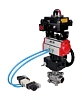 Кран шаровой DN.ru BV3232P(3pc)-FP-W-ISO-H Ду20 Ру63, полнопроходной под приварку, нержавеющая сталь SS316, PTFE, с пневмоприводом PA-DA-052 двойного действия, с пневмораспределителем 4V320-08 220В, с БКВ APL-410N EX, с ручным дублером MON1-250-T26-ISO Пермь