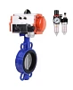 Затвор дисковый поворотный DN.ru WBV1432E-2W-Fb-H Ду80 Ру16, корпус - чугун GGG50, диск - нержавеющая сталь 316L, уплотнение - EPDM, с пневмоприводом DN.ru PA-SA-105 с возвратными пружинами, с пневмораспределителем 4V320-10 220В, с БПВ AFC2000 Пермь