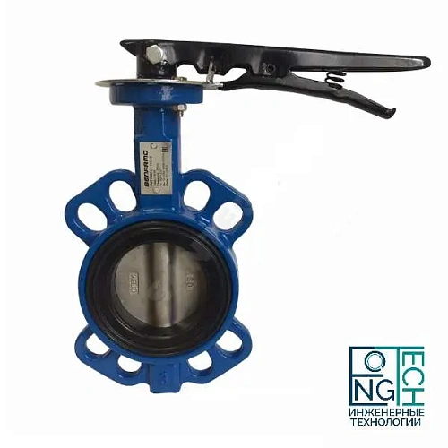 Затвор дисковый поворотный чугунный межфланцевый с нержавеющим диском манжета EPDM с рукояткой Benarmo Ду32-300 Ру16 Затвор дисковый поворотный чугунный межфланцевый с нержавеющим диском манжета EPDM с рукояткой Benarmo Ду32-300 Ру16 Пермь
