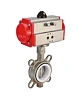 Затвор дисковый поворотный DN.ru WBV3232P-2W-Fb-H Ду50 Ру16, корпус - нержавеющая сталь 316L, диск - нержавеющая сталь 316L, уплотнение - PTFE, с пневмоприводом DN.ru PA-DA-083 двойного действия Пермь