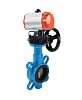 Затвор дисковый поворотный DN.ru WBV1132N-2W-Fb-H Ду125 Ру16, корпус - чугун GG25, диск - нержавеющая сталь 316L, уплотнение - NBR, с пневмоприводом DN.ru PA-DA-105 двойного действия, с ручным дублером MON3-700-T38-ISO Пермь