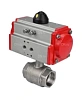 Кран шаровой DN.ru BV3232P(2pc)-FP-T-ISO-H Ду50 Ру63 полнопроходной двухходовой, нержавеющая сталь 316, внутренняя резьба, уплотнение - PTFE, с пневмоприводом PA-DA-083 двойного действия Пермь