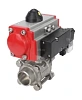 Кран шаровой DN.ru BV3232P(3pc)-FP-W-ISO-H Ду15 Ру63, полнопроходной под приварку, нержавеющая сталь SS316, уплотнение - PTFE, с пневмоприводом PA-DA-052 двойного действия, с пневмораспределителем 4M310-08 24В NAMUR Пермь