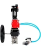 Кран шаровой DN.ru BV3232P(3pc)-FP-W-ISO-H Ду15 Ру63, полнопроходной под приварку, нержавеющая сталь SS316, уплотнение - PTFE, с пневмоприводом PA-DA-052, с пневмораспределителем 4V320-08 220В, с ручным дублером MON1-250-T26-ISO, с БПВ AFC2000 Пермь
