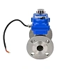Кран шаровой DN.ru BV3131P(3pc)-FP-F-ISO-H Ду20 Ру40 трехсоставной из нержавеющей стали SS304, фланцевый, уплотнение - PTFE, полнопроходной с электроприводом DN.ru QT-N-003EM-O1-12VDC-У1 blue Пермь