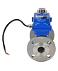 Кран шаровой DN.ru BV3232P(3pc)-FP-F-ISO-H Ду15 Ру40 трехсоставной из нержавеющей стали SS316, фланцевый, уплотнение - PTFE, полнопроходной с электроприводом DN.ru QT-N-003EM-O1-24VDC-У1 blue Пермь