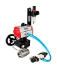 Кран шаровой DN.ru BV3232P(2pc)-FP-T-ISO-H Ду20 Ру63, полнопроходной внутреннняя резьба, нержавеющая сталь SS316, уплотнение - PTFE, с пневмоприводом PA-DA-052, с пневмораспределителем 4V320-08 220В, с ручным дублером MON1-250-T26-ISO, с БПВ AFC2000 Пермь